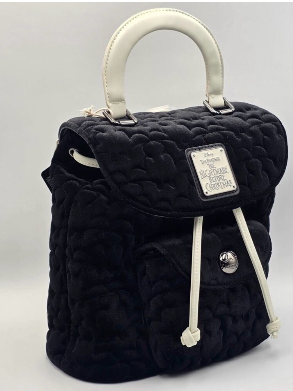 Loungefly Disney Nightmare Before Christmas Quilted Black Mini Backpack